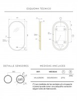 Espejo ovalado baño croquis