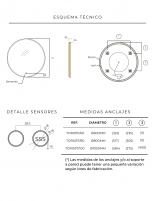Espejo redondo retroiluminado croquis