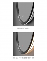 Espejo redondo retroiluminado detalles