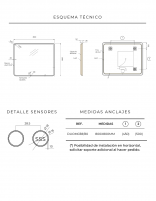 Espejo led enmarcado croquis 80x80