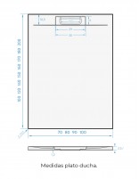 Plato de ducha de resina y carga mineral textura pizarra medidas