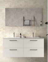 Mueble lavabo doble Salgar white satin