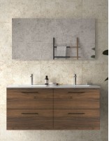 Mueble lavabo doble Salgar nogal maya