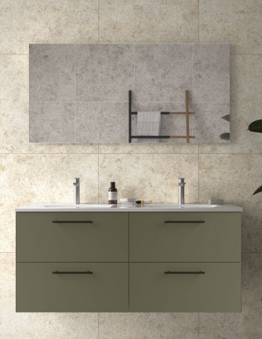 Mueble lavabo doble Salgar green satin