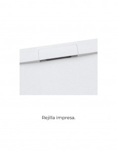 Plato de ducha de resina y carga mineral textura pizarra foto detalle 2