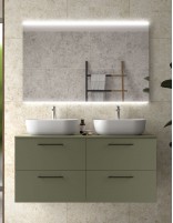 Mueble dos lavabos encimera Salgar green satin