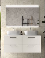 Mueble dos lavabos encimera Salgar white satin