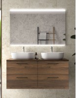 Mueble dos lavabos encimera Salgar nogal maya