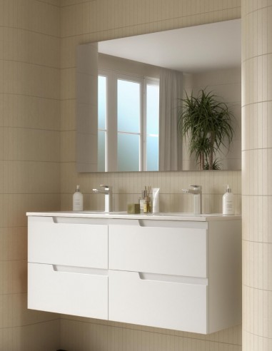Mueble baño doble suspendido Salgar white satin