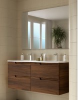 Mueble baño doble suspendido Salgar nogal maya