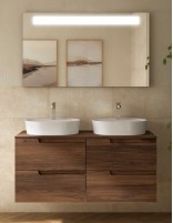 Mueble de baño 120 cm encimera nogal maya