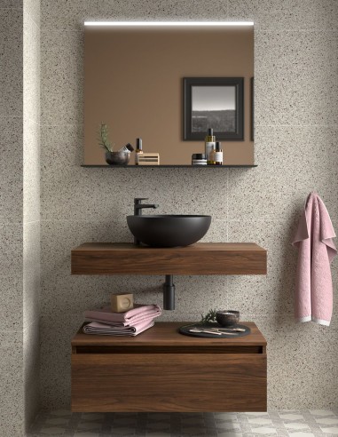 Conjunto encimera + cajonera Domus de Salgar nogal