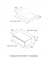 Conjunto encimera + cajonera Domus de Salgar croquis