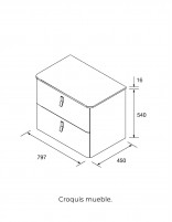 Mueble Uniiq Salgar sobre encimera croquis