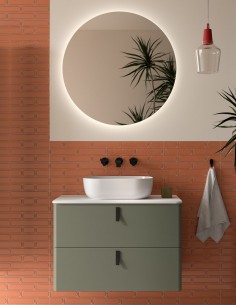 Mueble Uniiq Salgar sobre encimera con 2 cajones con lavabo incluido