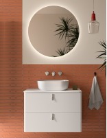 Mueble Uniiq Salgar sobre encimera blanco mate