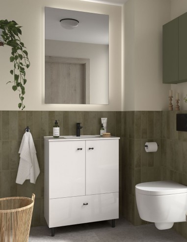 Mueble fondo reducido white gloss 70