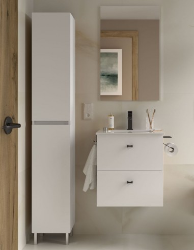 Mueble baño fondo reducido Salgar white satin