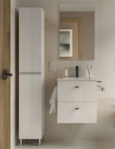Mueble baño fondo reducido Salgar white gloss