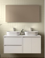 Mueble baño Noja Salgar sobre encimera white satin