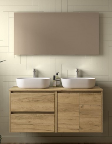 Mueble baño Noja Salgar sobre encimera - 2 puertas + 2 cajones 120 - 140 cm