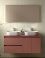 Mueble baño Noja Salgar sobre encimera red satin