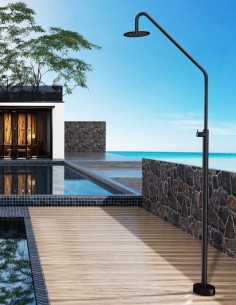 Ducha piscina negra modelo de acero inoxidable S316 Alaska de Imex