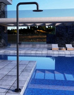 Ducha piscina exterior negra modelo acero inoxidable S316 Oregon de Imex