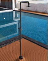 Ducha para piscina exterior negra