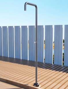 Ducha exterior piscina acero inoxidable​ negra modelo Utah de Imex 2