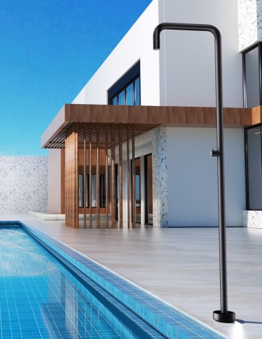 Ducha exterior piscina acero inoxidable​ negra modelo Utah de Imex