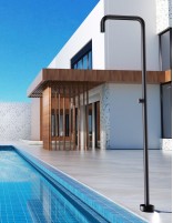 Ducha exterior piscina acero inoxidable​ negra modelo Utah de Imex