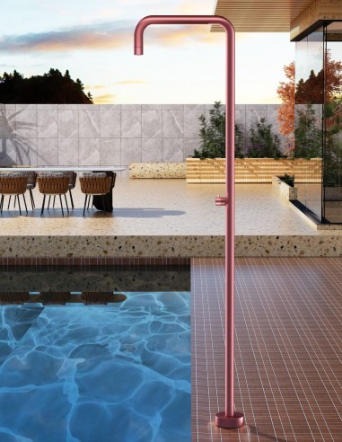 Ducha exterior piscina acero inoxidable​ rosa coral Utah