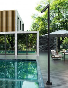 Grifo ducha piscina negro modelo acero inoxidable​ S316 Oklahoma de Imex