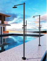 Columna ducha para piscina negra  ambiente