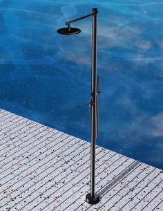 Columna ducha para piscina negra modelo acero inoxidable S316 Kansas de Imex