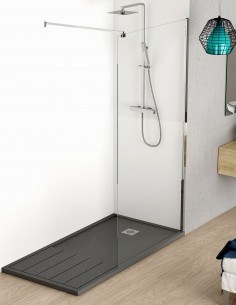 Mampara ducha cristal fijo modelo Free de Becrisa