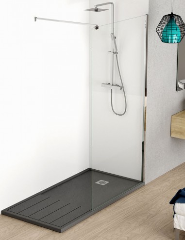Mampara ducha cristal fijo modelo Free de Becrisa