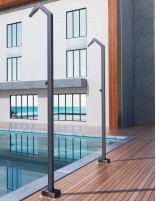 Ducha piscina cascada gris