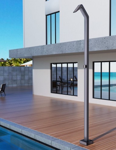 Ducha piscina cascada gris cobalto