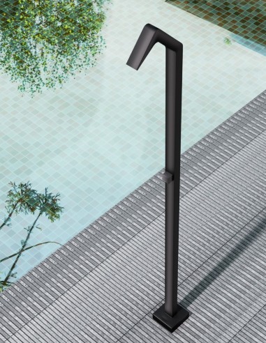 Ducha piscina cascada negra modelo de inoxidable S316 Niagara de Imex