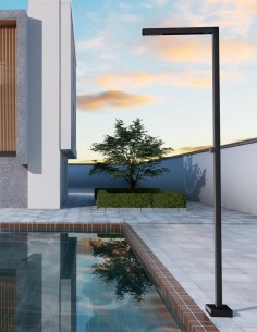 Ducha acero inoxidable piscina negra modelo Alabama de Imex 2