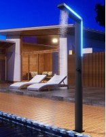 Ducha de exterior para piscina negra modelo acero inox. y luz led Sense de Imex