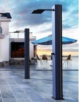 Ducha piscina de exterior azul océano