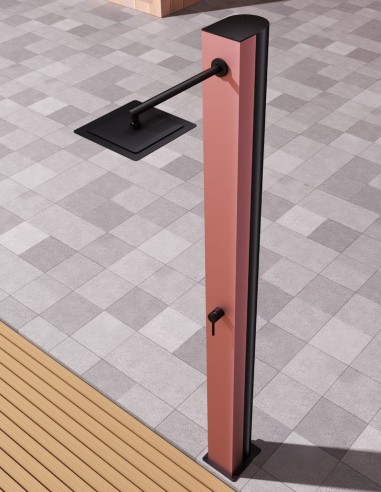 Ducha piscina de exterior rosa coral