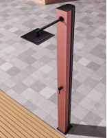 Ducha piscina de exterior rosa coral