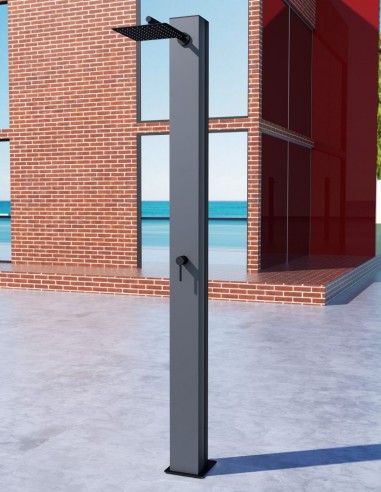 Ducha piscina de exterior gris cobalto