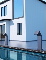 Cascada de piscina gris cobalto