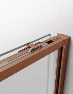 Mampara de ducha cobre modelo frontal 1 fijo y 1 puerta corredera TWENTY de GME 2