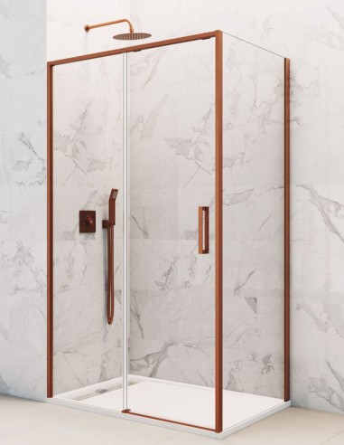 Mampara frontal cobre + lateral fijo modelo Twenty de GME